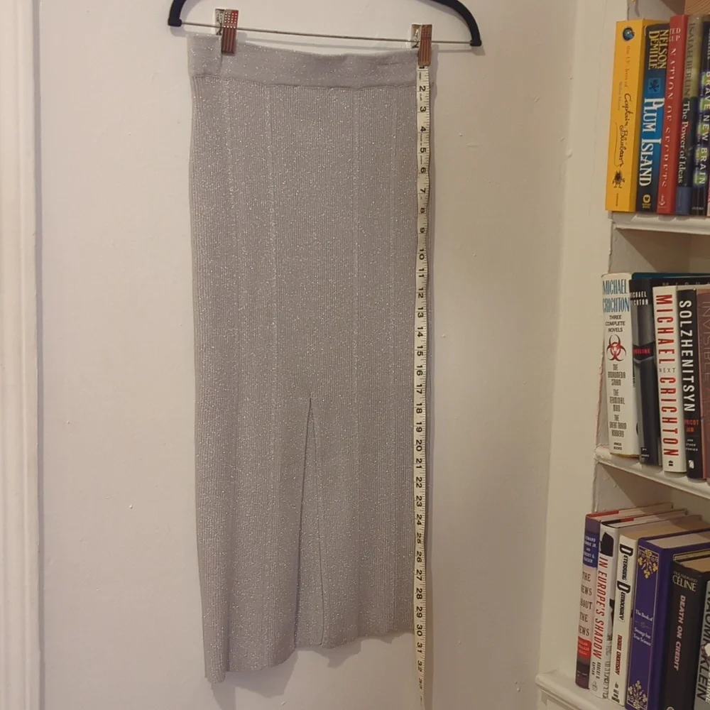 Metallic Light Gray Women's Skirt Size M - Picture 4 of 8